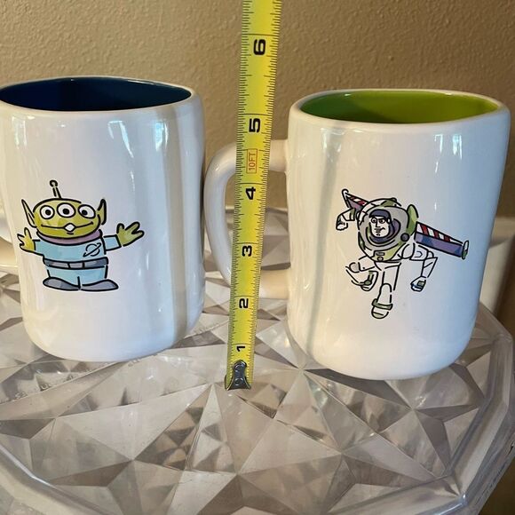 Rae Dunn Pixar Buzz Lightyear and Alien The Claw Coffee Mugs set of 2! - Picture 10 of 12